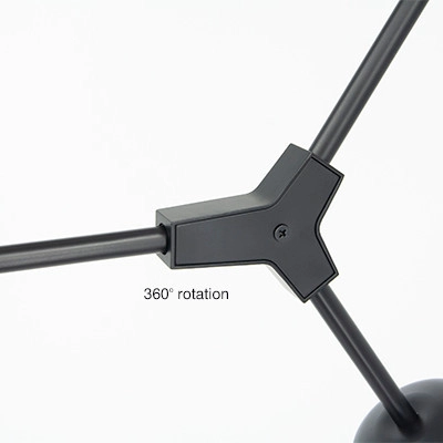 Modernistyczna LAMPA sufitowa 1962/3 BLACK-BL Elem szklana OPRAWA molekuły chemistry czarne przydymione