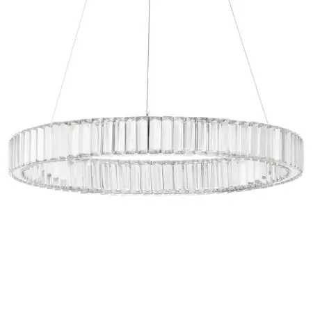 Okrągła lampa wisząca BAUTA LE42915 do sypialni LED 40W 3500K srebrna