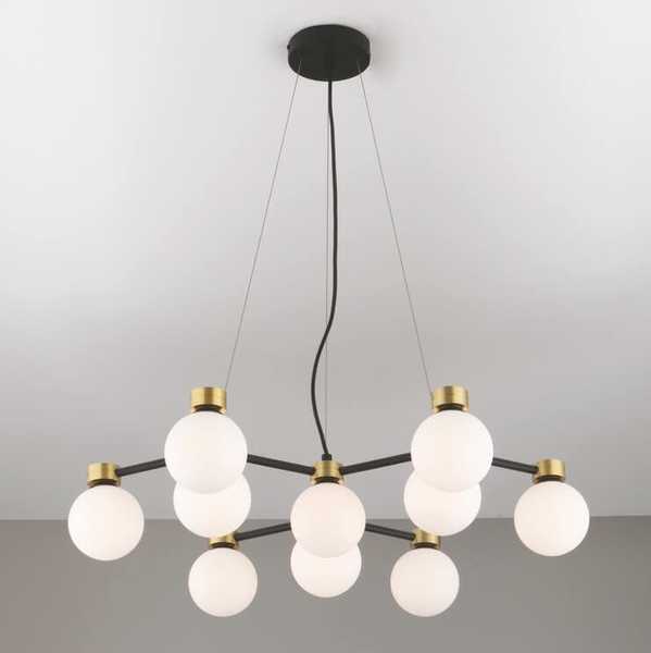 Kulista lampa wisząca do salonu CAMINOS LE44543 złoty czarny biały