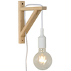 Skandynawska LAMPA ścienna FIX WALL 08208/01/31 Lucide metalowa OPRAWA kinkiet biały drewno