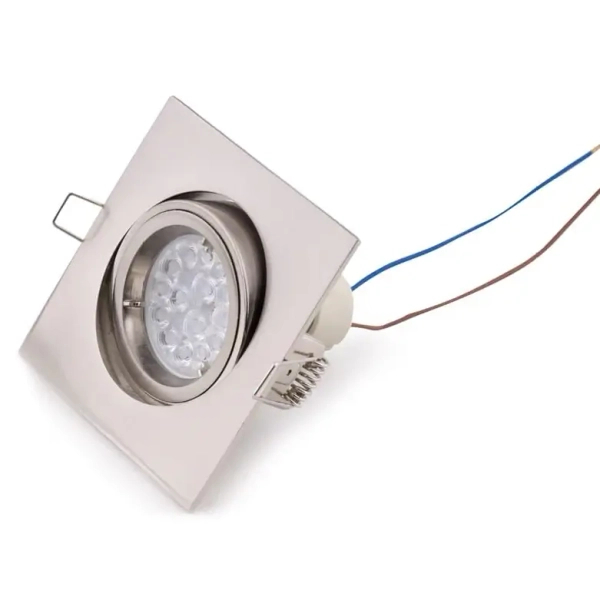 Sufitowa lampa wpust Fine H0040 kwadratowa do przedpokoju srebrny