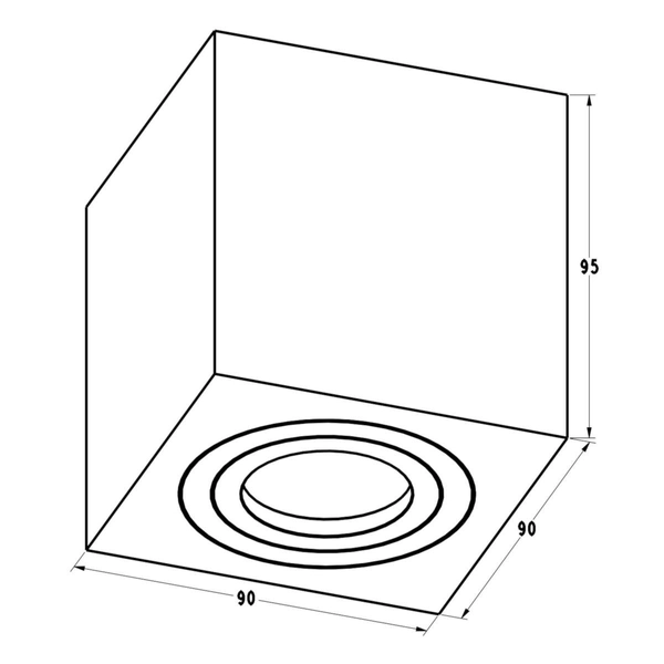 Sufitowa lampa QUARDIP SL ACGU10-161 spot kostka łazienkowa IP44 czarna