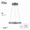 Wisząca lampa PUREE-LOOP szara LED 53W 2700-5000K pierścień do jadalni nad stół 2551-15