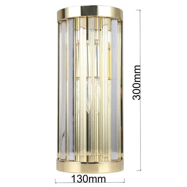 Ścienna lampa glamour Vetro LP-2910/1W GD kryształowa złota przezroczysta