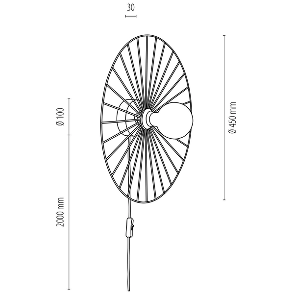 Loftowa lampa ścienna ANTONELLA 289249104 industrialna kapelusz czarny