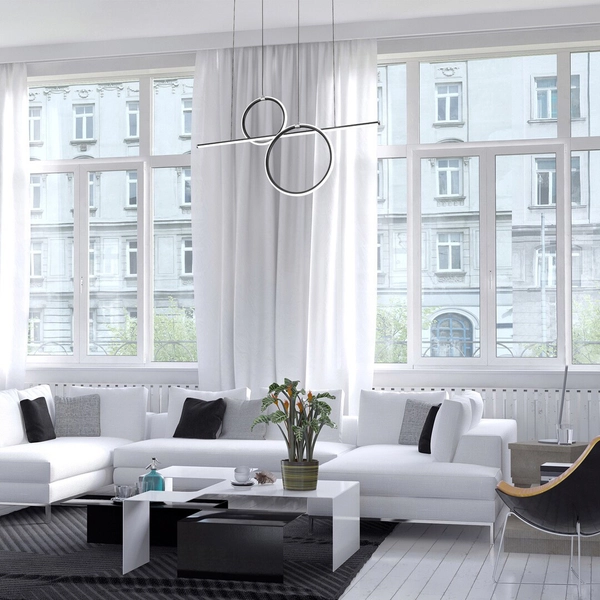 Nowoczesna lampa wisząca Willow 6970 LED 48W 4000K do jadalni czarna