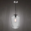 Ryflowana lampa wisząca Abrielle ABR0108 szklany owalny nikiel