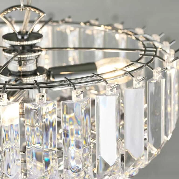 Kryształowa lampa wisząca Fargo FARGO-14CH Endon chrom przezroczysta