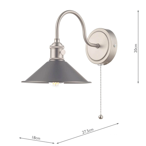Lampa przyścienna do salonu Hadano HAD0761-02 Dar Lighting chrom szara