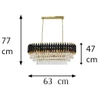 Wisząca lampa kryształowa TOLEDO 6260/8 TR BL czarny złoty przezroczysty