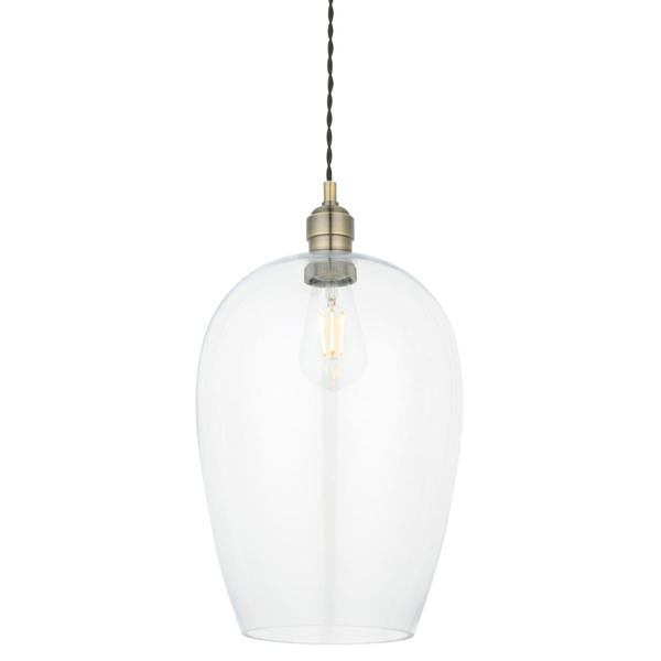 Lampa wisząca L&-1100658 Light& ze szklanym kloszem mosiądz