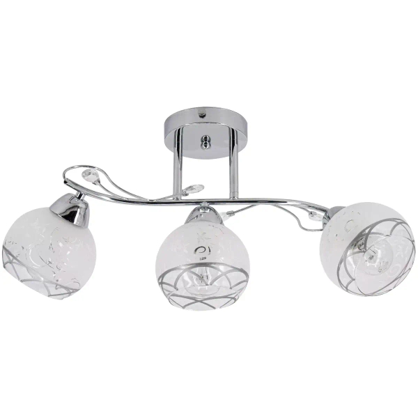 Sypialniana lampa szklana 2982/3 8C nad łóżko chrom
