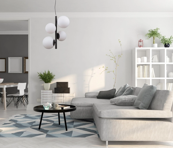 Modernistyczna LAMPA wisząca RIGA PND-44213-4A-SBL Italux metalowa OPRAWA szklane kule zwis czarny