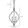 Industrialna LAMPA wisząca NASHVILLE P05186BK Cosmolight świecznikowy zwis na łańcuchu czarny złoty