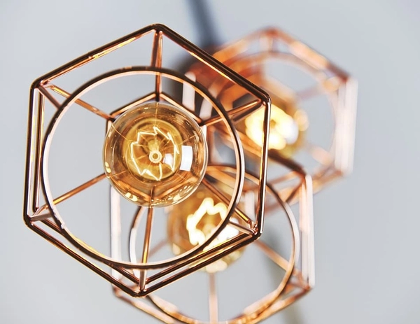 Salonowa lampa wisząca Carron AZ1660 Azzardo kaskada druciaki miedź