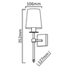 Kinkiet LAMPA ścienna CASOLI LP-2118/1W CHROM Light Prestige abażurowa OPRAWA klasyczna kremowa