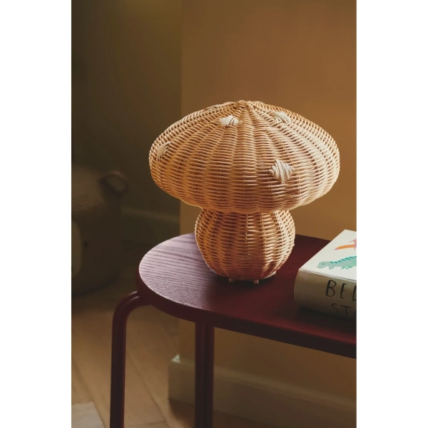 Stołowa lampka boho Allie 2412765060 ratanowa beżowy