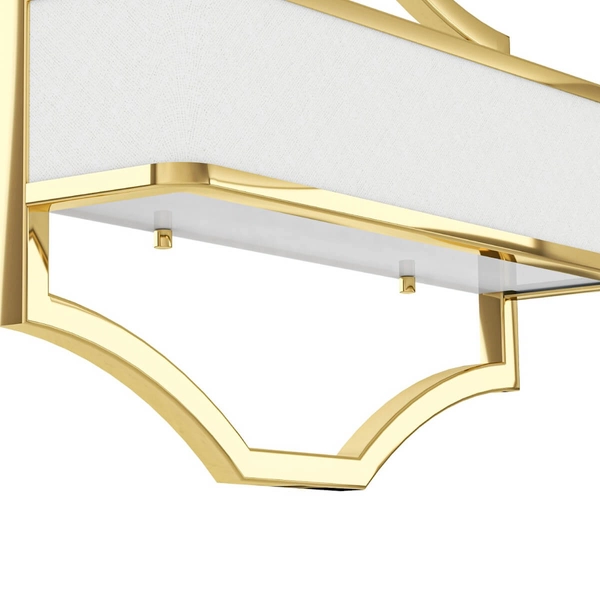 Kinkiet klasyczny Gerdo Parette abażurowa lampa biała złota