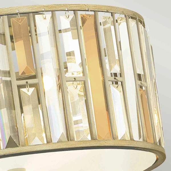 LAMPA sufitowa GEMMA HK-GEMMA-F-SL Elstead HINKLEY metalowa OPRAWA plafon kryształy srebrno złote bursztynowe przezroczyste
