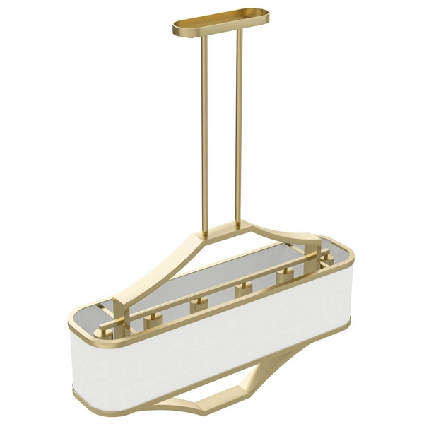 Biała lampa wisząca Gerdo Ovale zwis nad stół z materiału