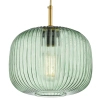Lampa wisząca nad wyspę Demarius DEM0124 do jadalni szklana zielona mosiądz