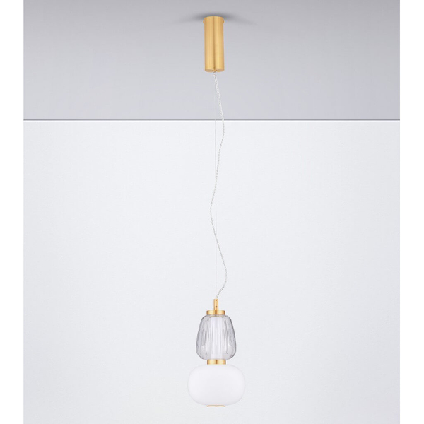 Ledowa lampa wisząca ARROYOS LE44494 18W 3000K nad stół biały złoty