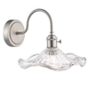 Szklana lampa na ścianę Hadano HAD0761-12 falowana chrom przezroczysty