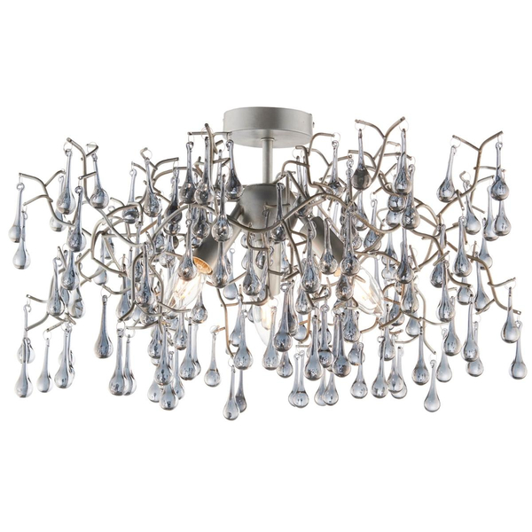 Sufitowa lampa ażurowa L&-190302 Light& hampton srebrna dymiona