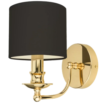 Abażurowa lampa ścienna Abu Dhabi W01940AU  czarna złota