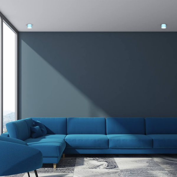 Okrągła lampa sufitowa Dixie metalowy downlight niebieski
