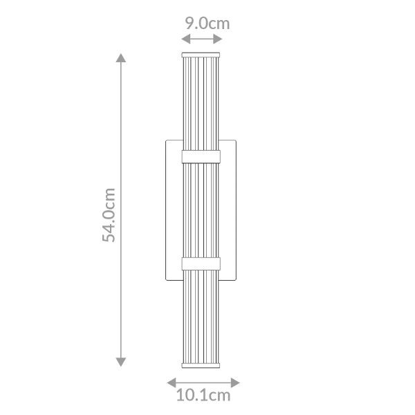 Przyścienna lampa tuba Fayton QN-FAYTON-M-BG LED 21,6W 3000K IP44 złoty