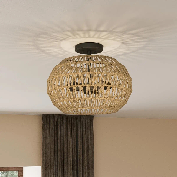 Lampa sufitowa do sypialni Casablanca QZ-CASABLANCA-3SF-PBZ brązowy