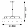 Molekułowa lampa wisząca Dimple 97972 Endon dymiona srebrna chrom