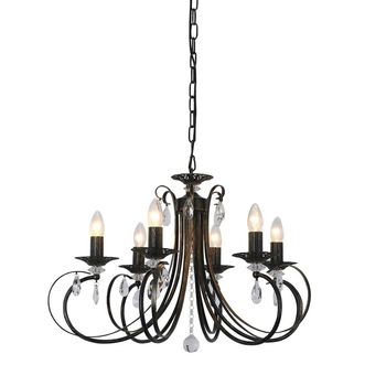 Świecznikowy żyrandol pałacowy Novia nad stół crystal czarny