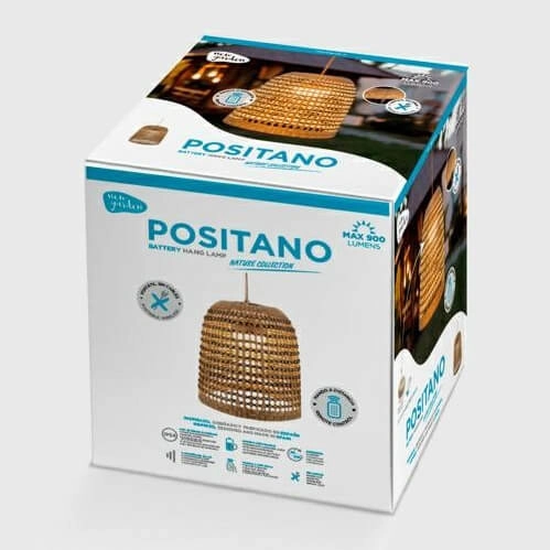 Pleciona lampa wisząca na baterie Positano LUMPOS035XXHXNW IP54 naturalna beżowa