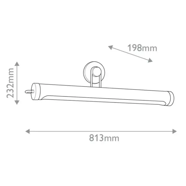 Obrazowa lampa ścienna Wynwood QN-WYNWOOD-PL-L-VBS podłużna mosiądz