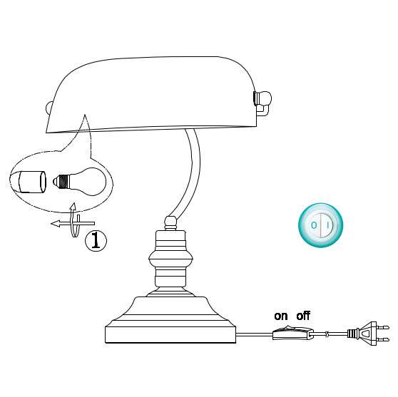 LAMPA stołowa ANTIQUE  2491 Globo metalowa OPRAWA stojąca na biurko dekoracyjna złota matowa zielona