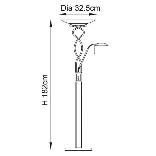 Podłogowa lampa do salonu Monaco MONACO-AN regulowana mosiądz