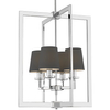 Lampa wisząca do salonu London p04021ch-bk Cosmolight metal tkanina srebrna czarna