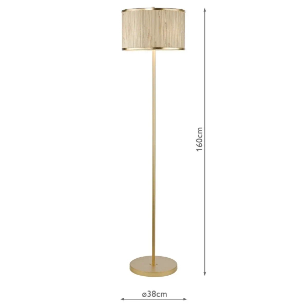 Stojąca podłogowa lampa Fernella FEN4935 do salonu trawa morska złoty