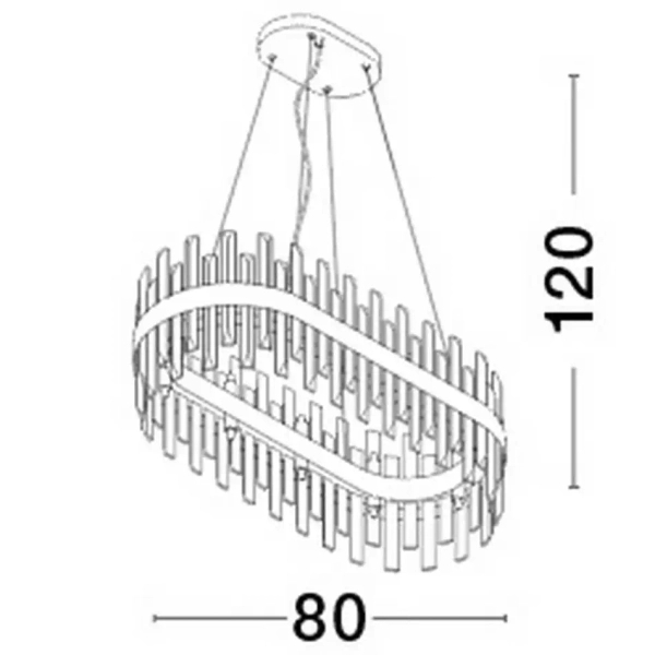 Glamour lampa wisząca CHOLULA LE42909 do pokoju kryształ złota