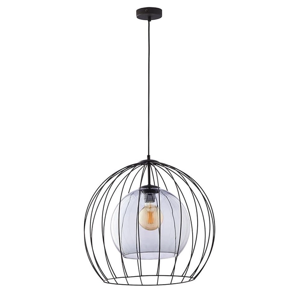 Wisząca lampa druciana loft Universo 2552 TK Lighting szklana przydymiona