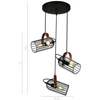Wisząca LAMPA industrialna ANTOIN PND-2445-3-BK Italux druciana OPRAWA metalowy ZWIS kaskada klatki czarne brązowe