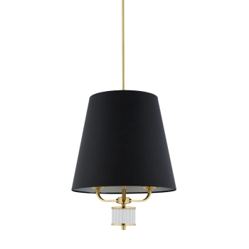 Wisząca lampa abażurowa Prato PRA-ZW-1 (ZM) nad stół mosiądz czarny