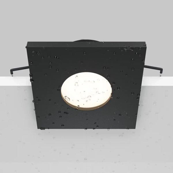 Kwadratowa lampa łazienkowa do zabudowy Stark DL083-01-GU10-SQ-B czarna