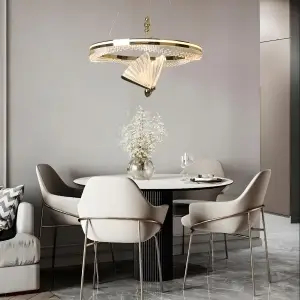 Kryształowy żyrandol Marissa LP-2515/1P Cristal GD LED 48W CCT motyl złoty