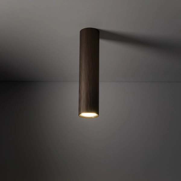 Nowoczesna sufitowa lampa Tube 11029 tuba żebrowana brązowy
