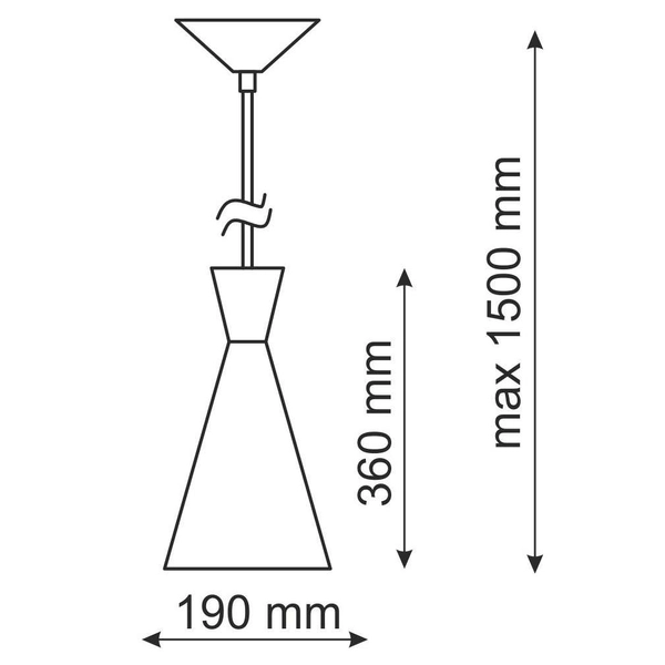 LAMPA wisząca MODERN 306777 Polux metalowa OPRAWA skandynawska ZWIS stożek biały złoty