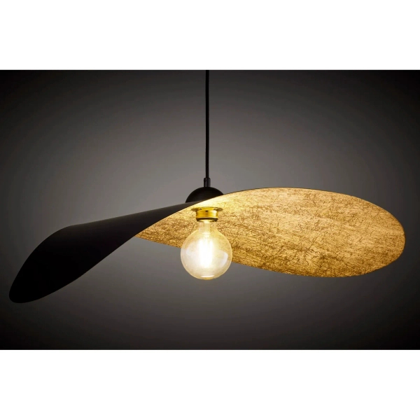 Wisząca lampa LEAF czarna złota kapelusz nad stół 1xE27 41918