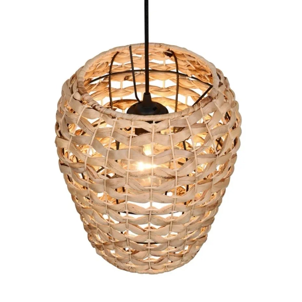 Ekologiczna lampa wisząca JEAN R36221036 do salonu czarny naturalny